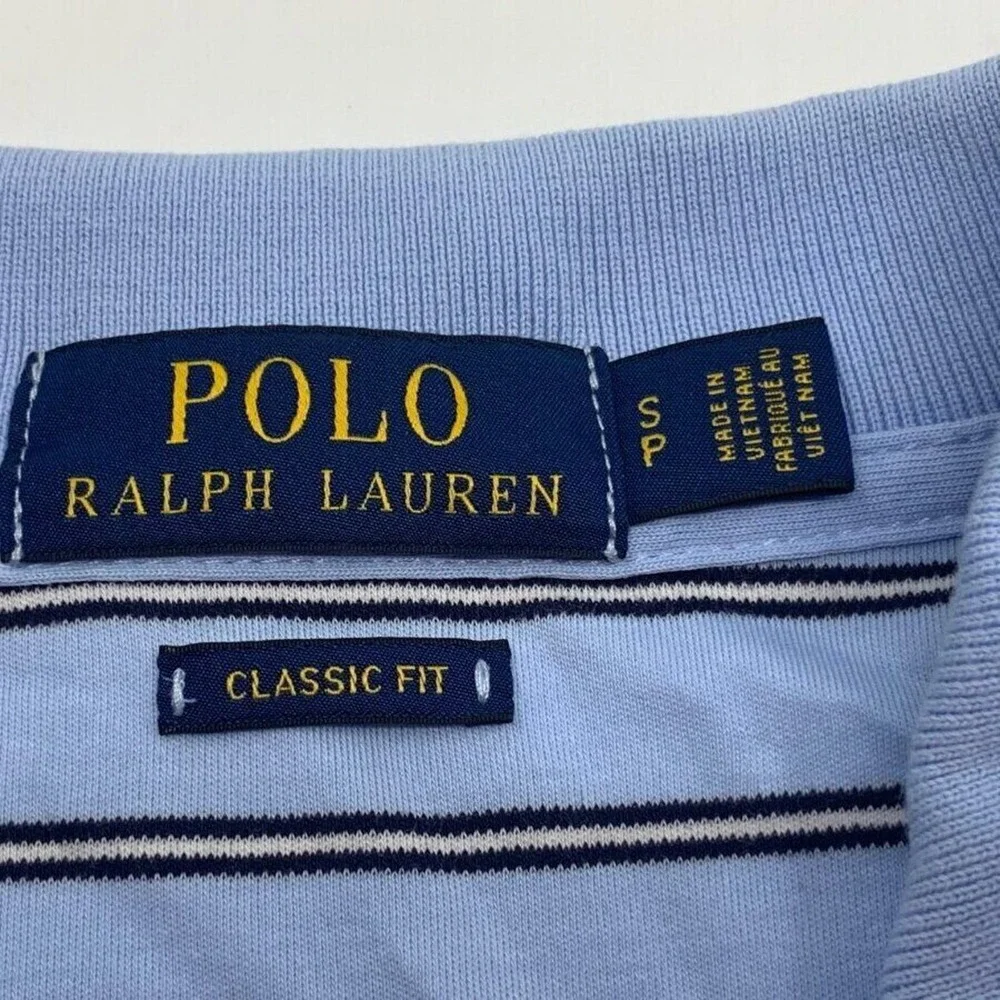 Polo Ralph Lauren Men's SS Pullover‎ Golf Polo Shirt Blue/Black Stripe S